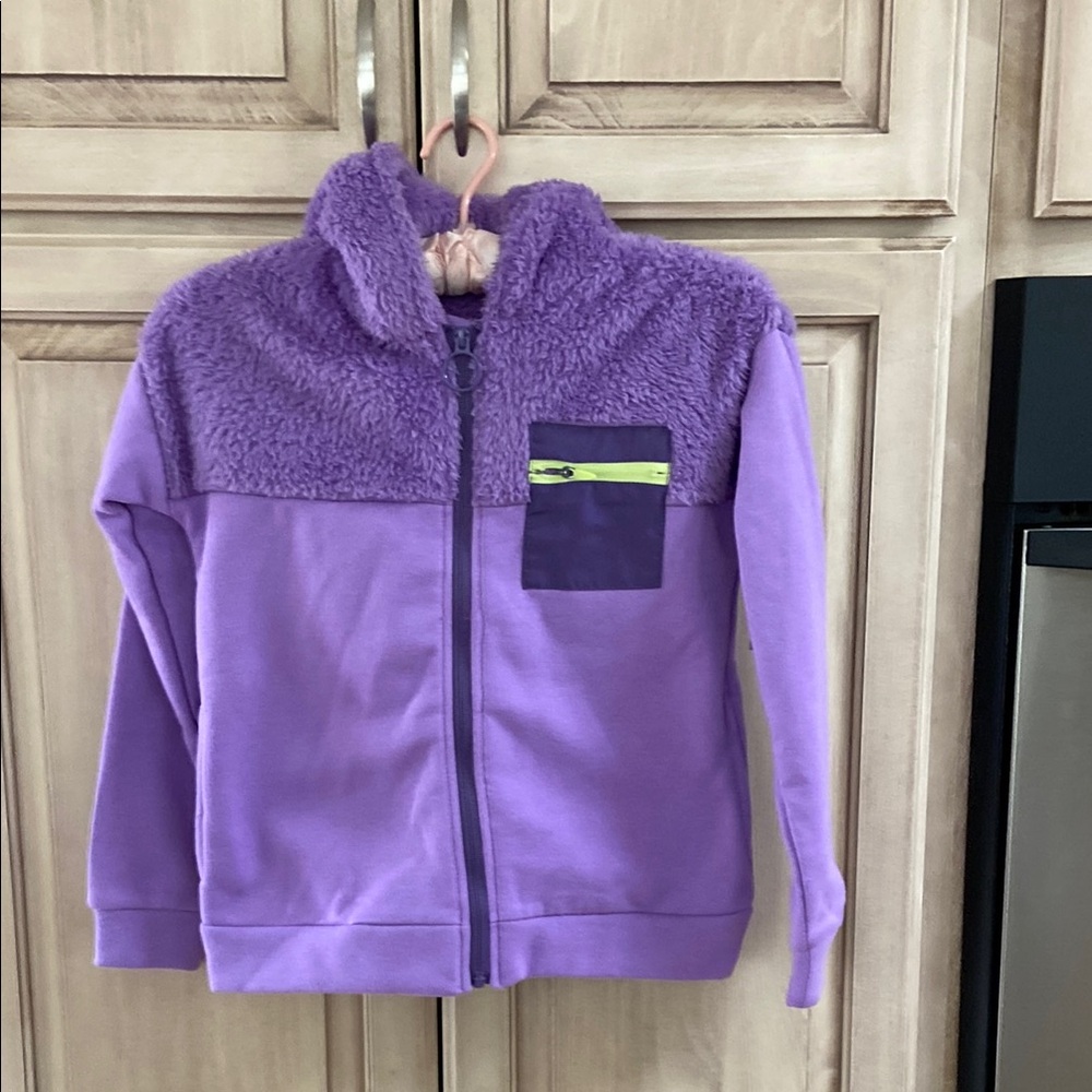 Ideology Purple Fleece Zip-Up Jacket girl sz M 10/12